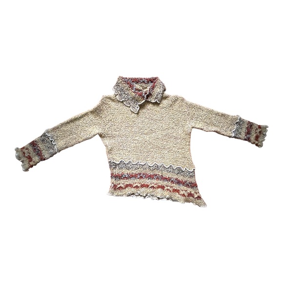 Mirasati Paris Green Multicolor Asymmetrical Sweater Size M - Picture 7 of 12